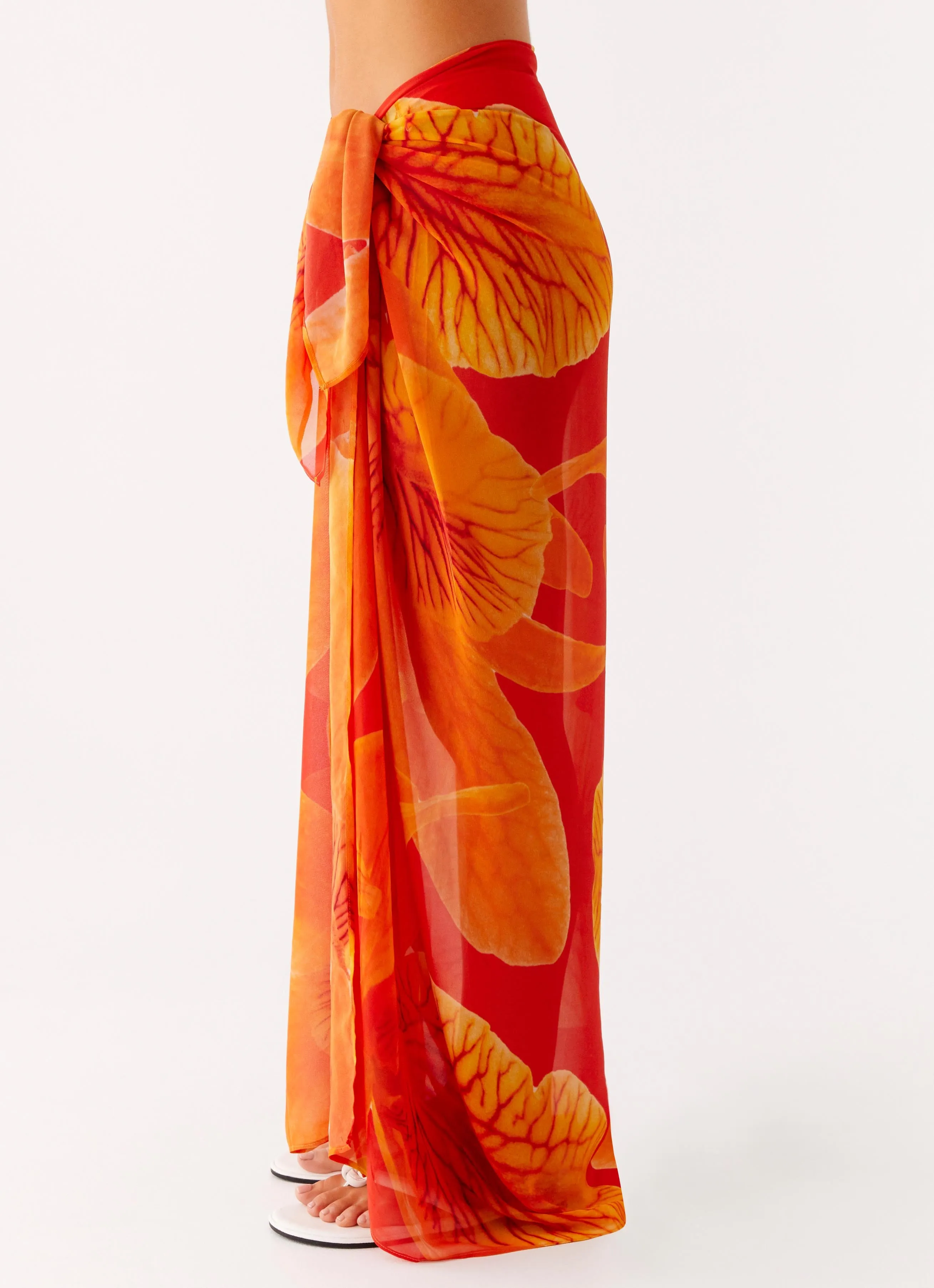 Sandy Shores Sarong - Serene Orange Two-Tone Style