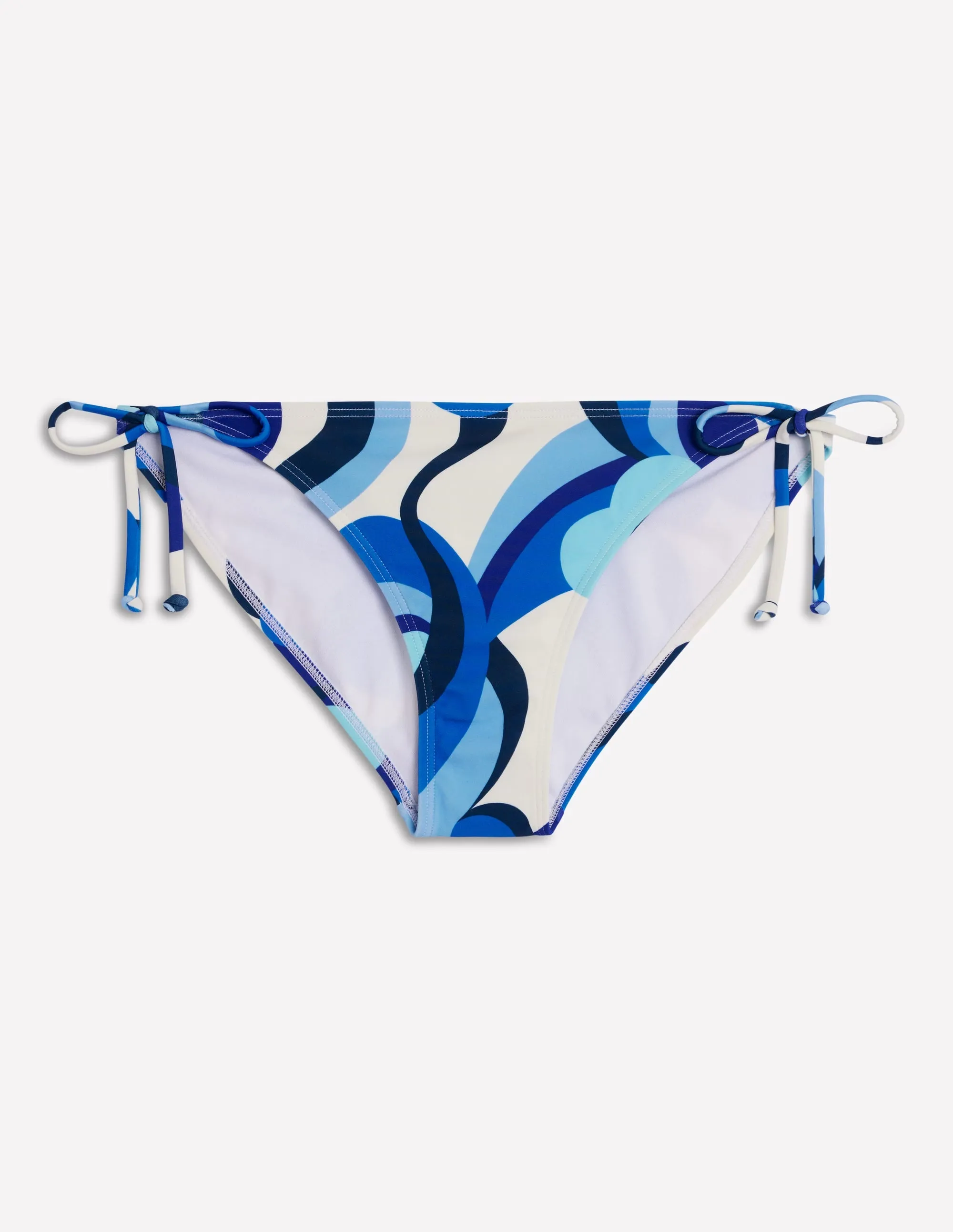 Ocean-Inspired Symi String Bikini Bottoms-Blue, Abstract Swirl