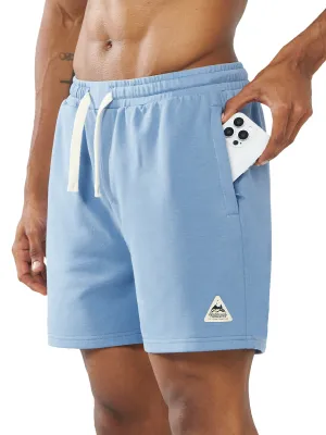 hang dry Party outfit Men's Cotton 5 inch Lounge Sweat Shorts with Pockets for Work Running