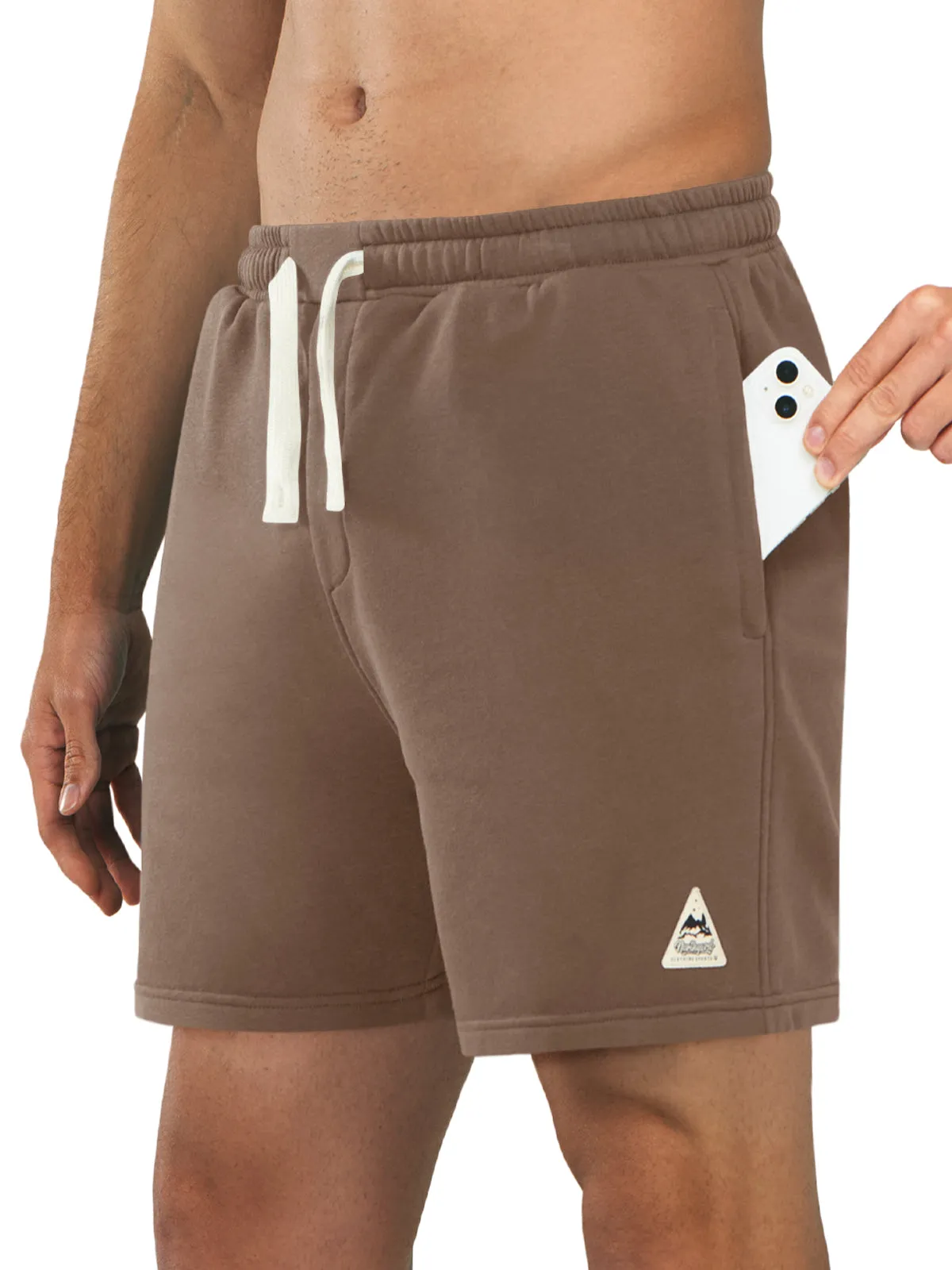 Cool Basic Men's Cotton 5 inch Lounge Sweat Shorts with Pockets for Work Running