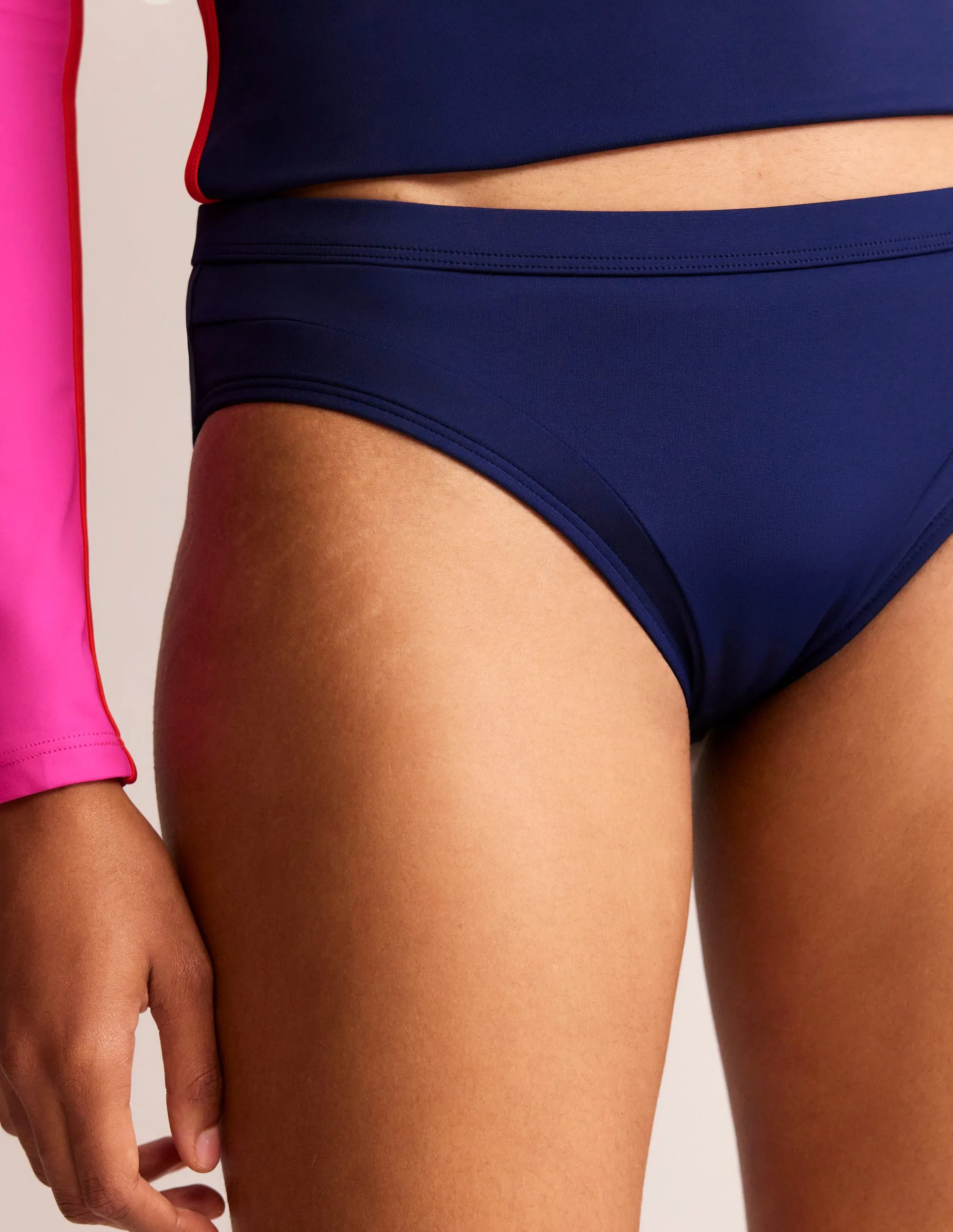 Santorini Bikini Bottoms-French Navy Beach essentials Waterproof Lining
