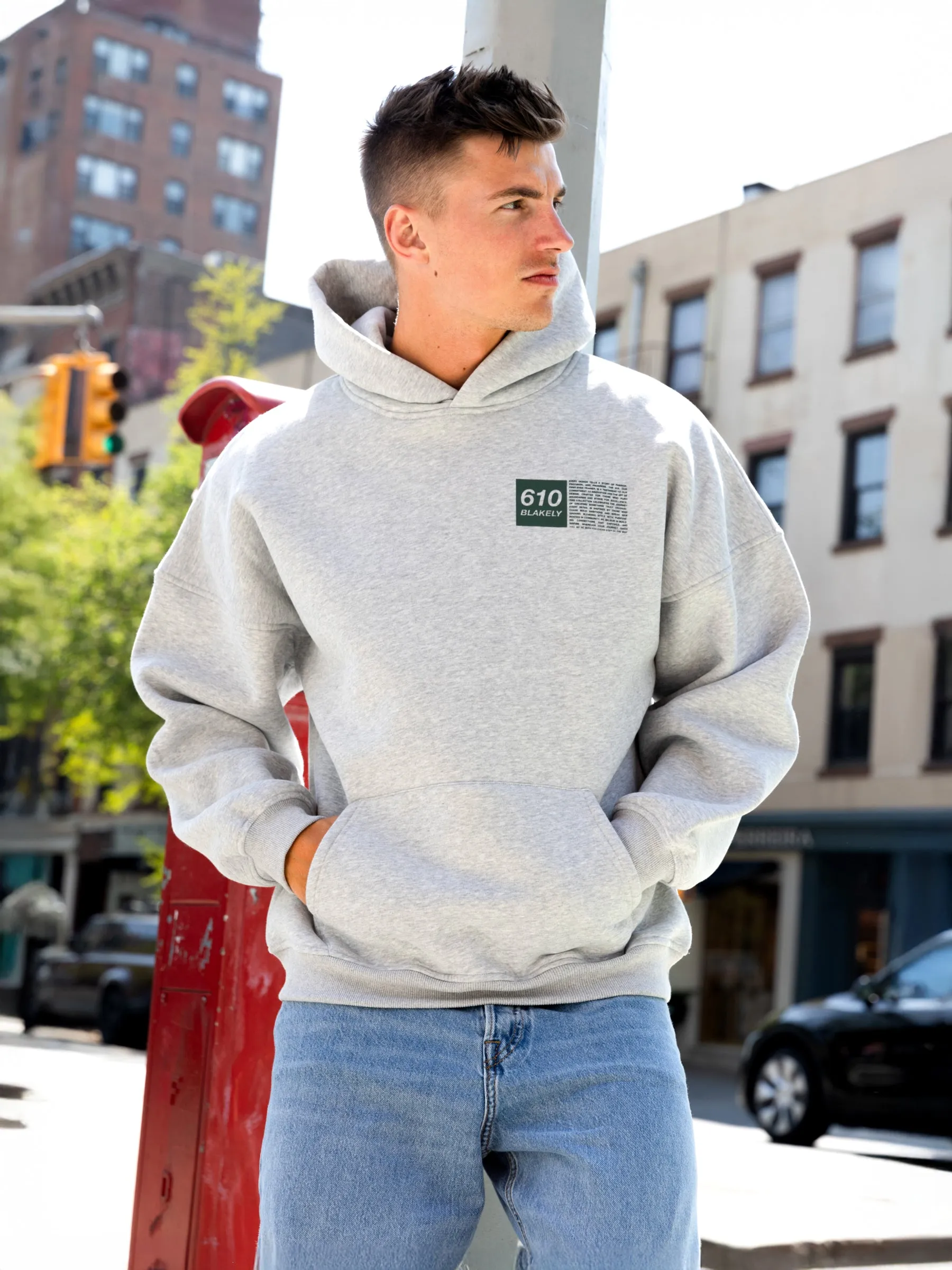 equestrian wear Adjustable Hood Tribeca 610 Relaxed Hoodie - Marl Grey