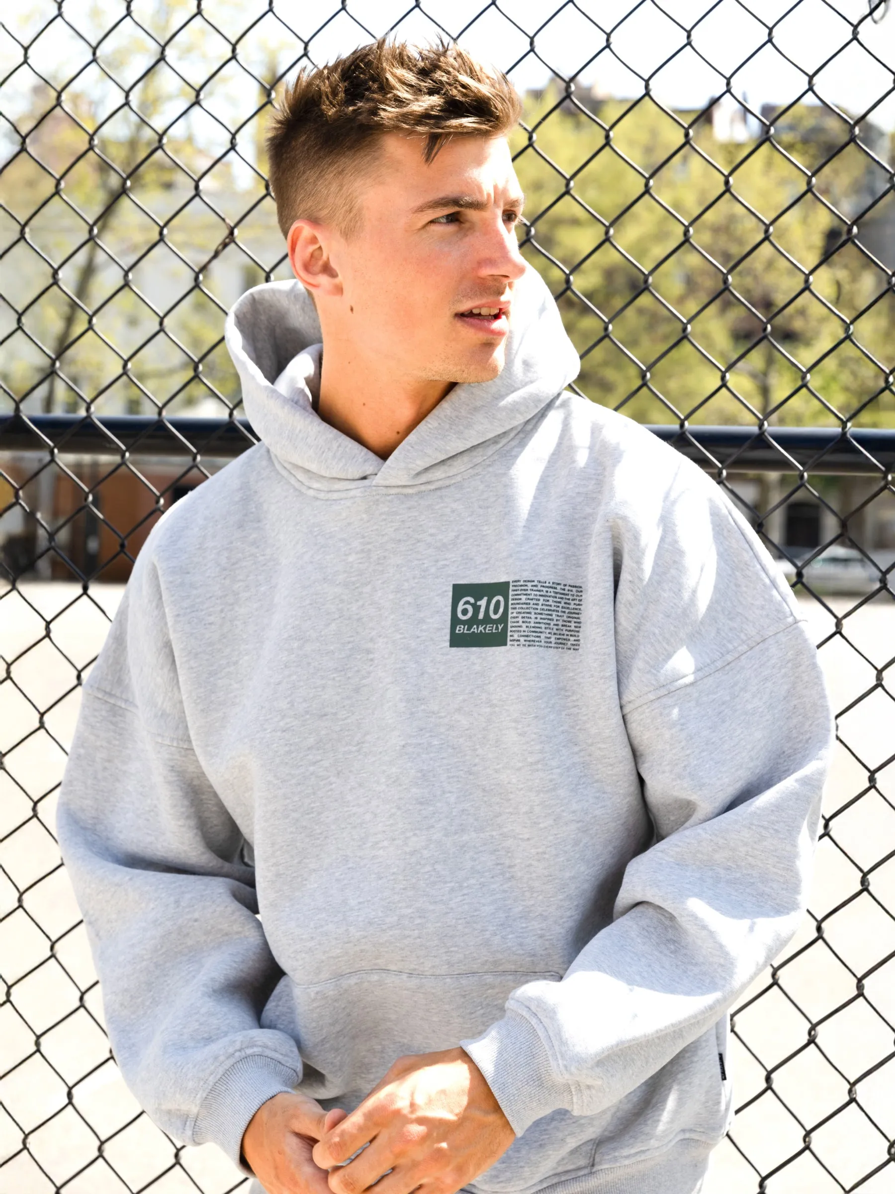 Tribeca 610 Relaxed Hoodie - Marl Grey Hanukkah wear