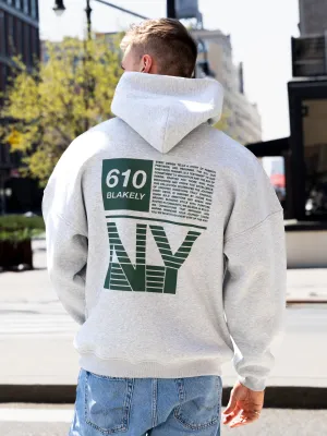 Tribeca 610 Relaxed Hoodie - Marl Grey Fashion Motion Lion like