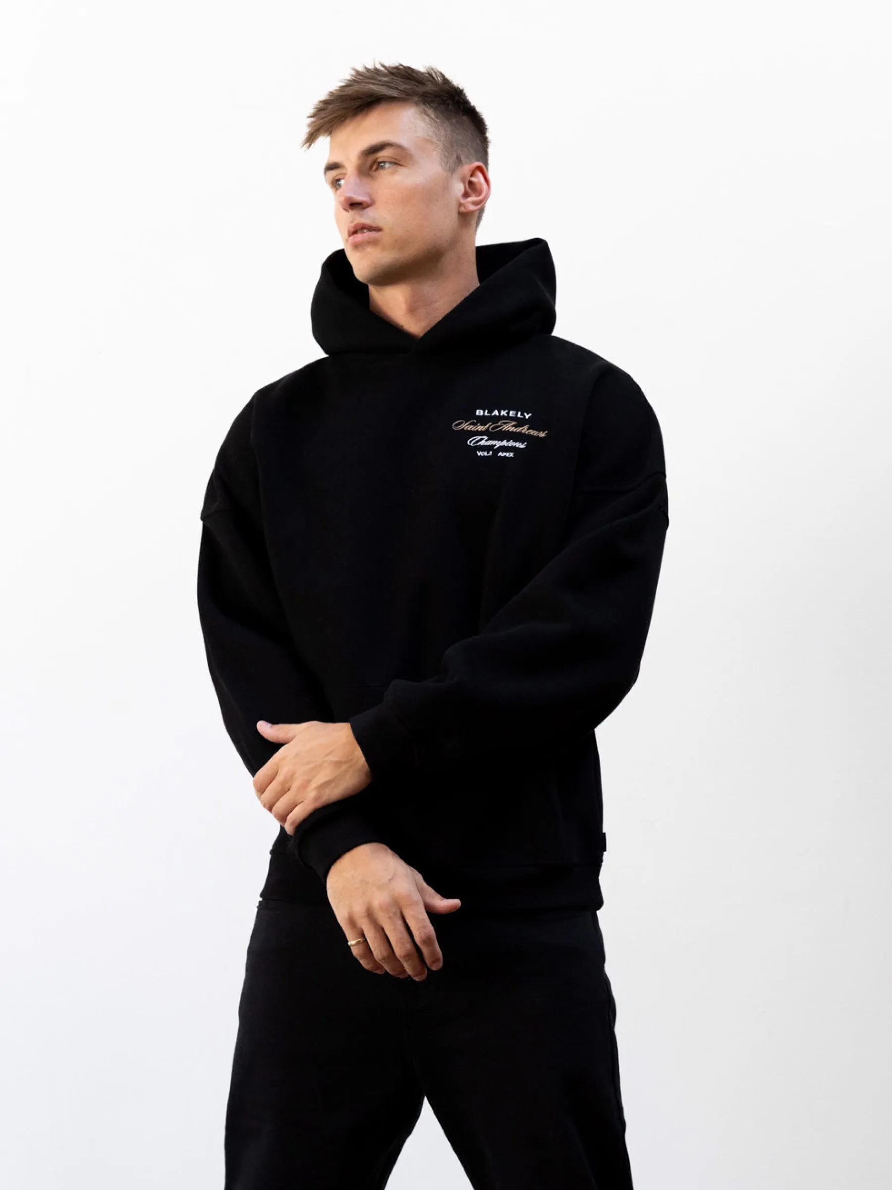 Gender Neutral Legacy Relaxed Hoodie - Black