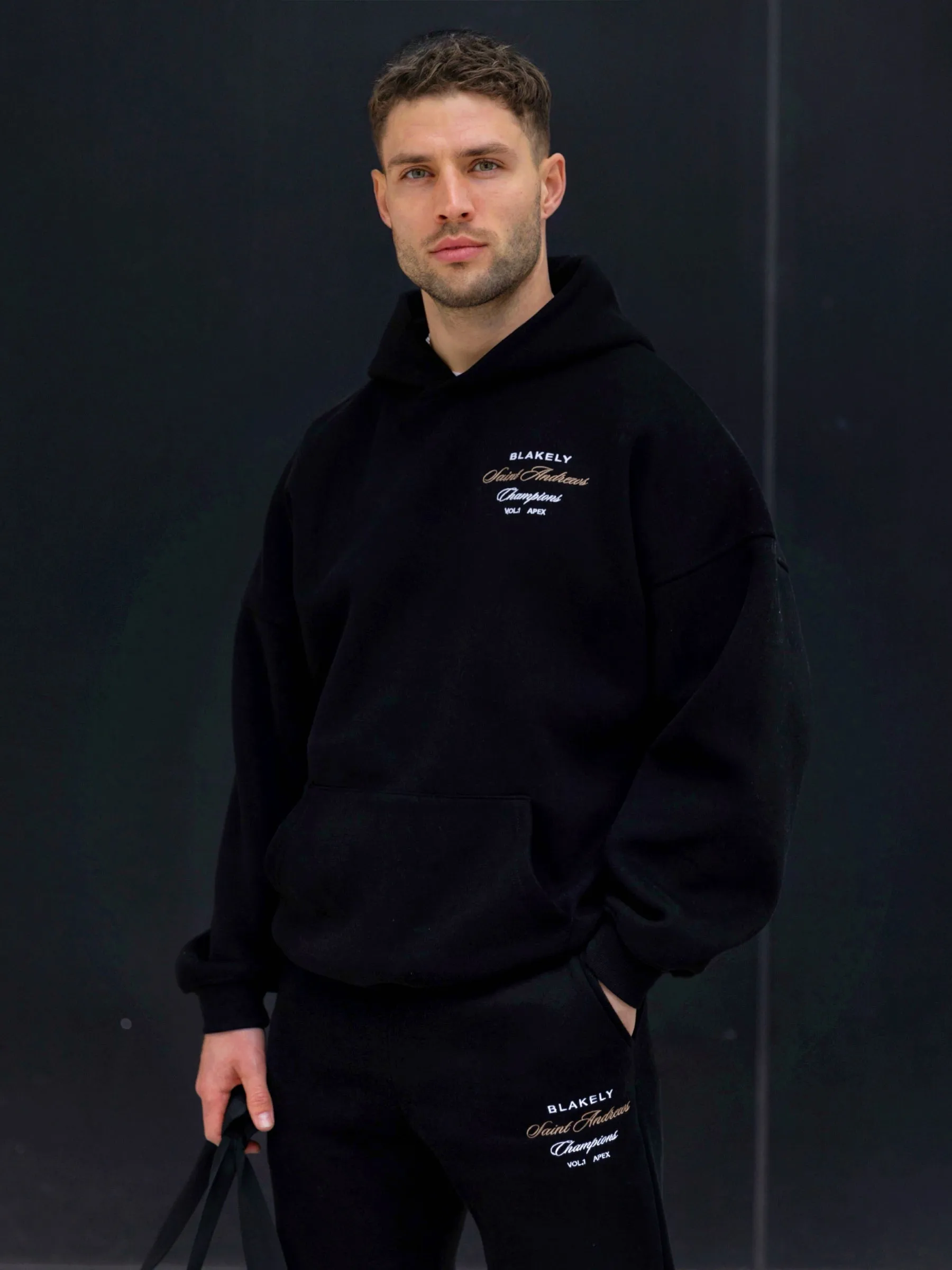 Legacy Relaxed Hoodie - Black Glossy Look Hyena like