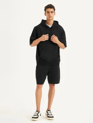 cleaning outfit Men's Brand Logo Black Hooded Sweatshirt