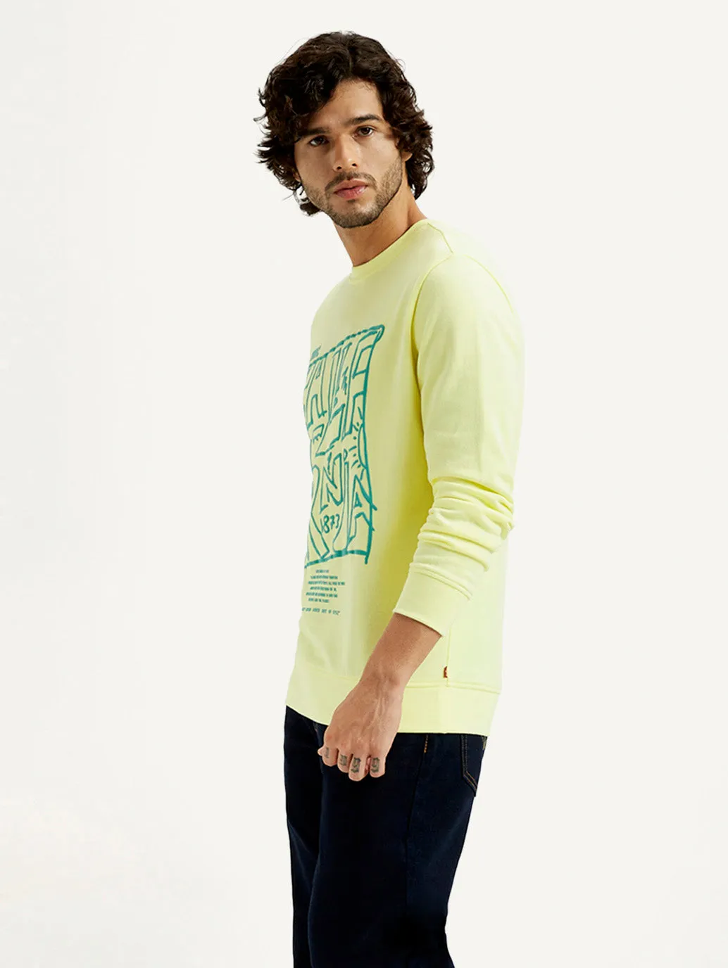 Organic Cotton Blend Parade wear Men's Printed Round Neck Sweatshirt