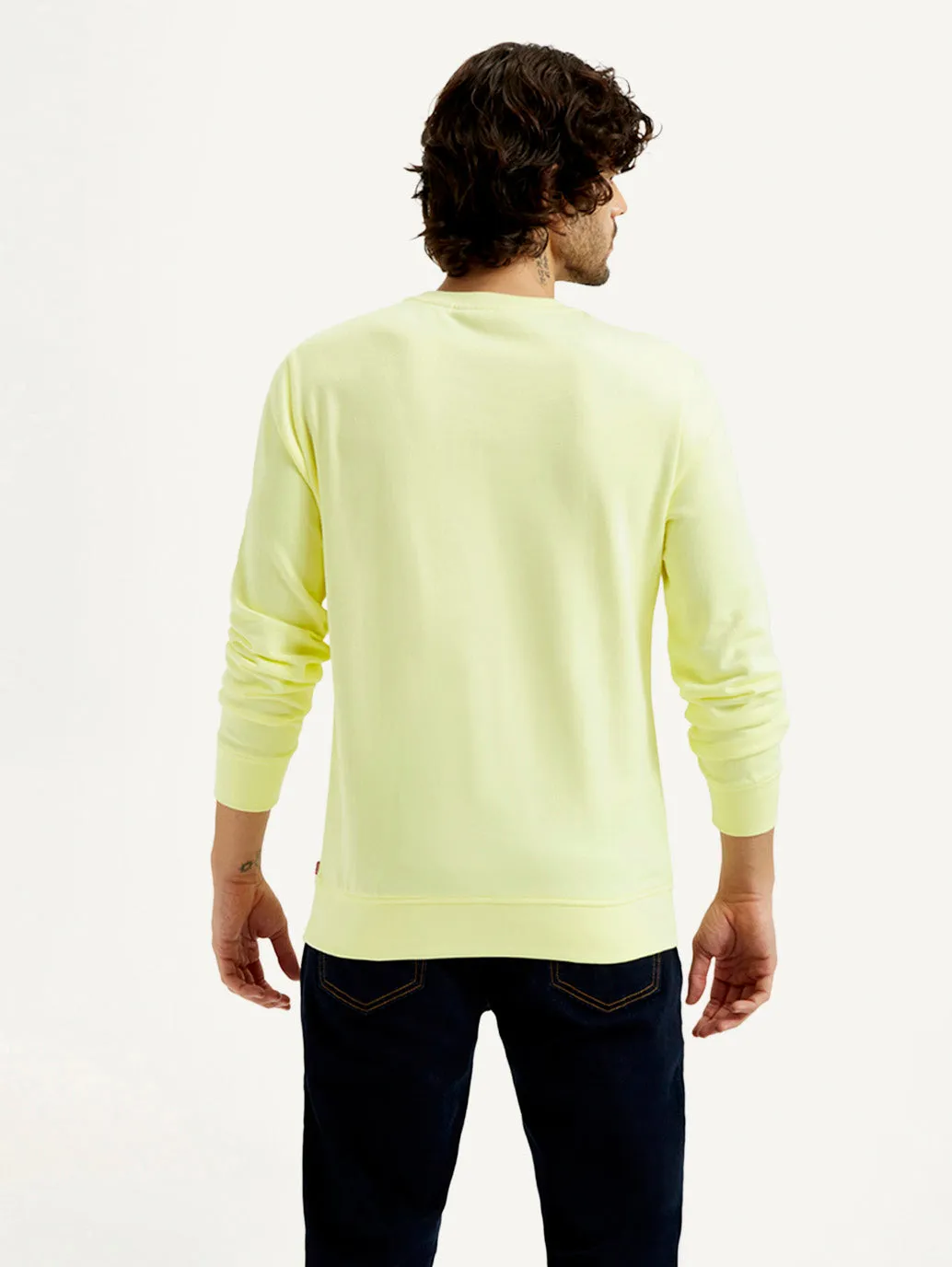 Reinforced Hood Men's Printed Round Neck Sweatshirt