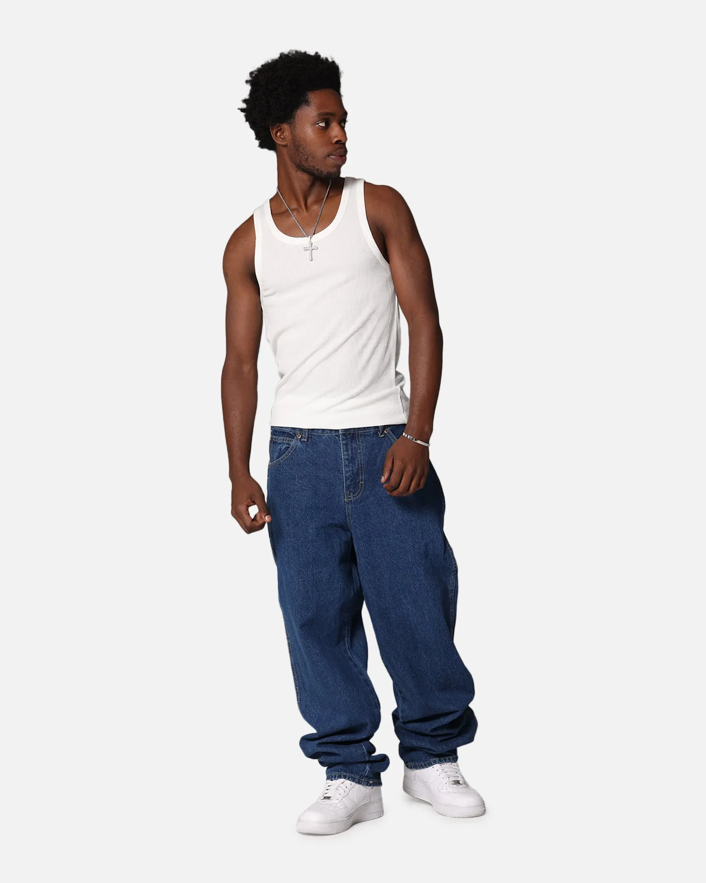 Casual Classic Dickies Relaxed Straight Denim Jeans Stone Washed Indigo