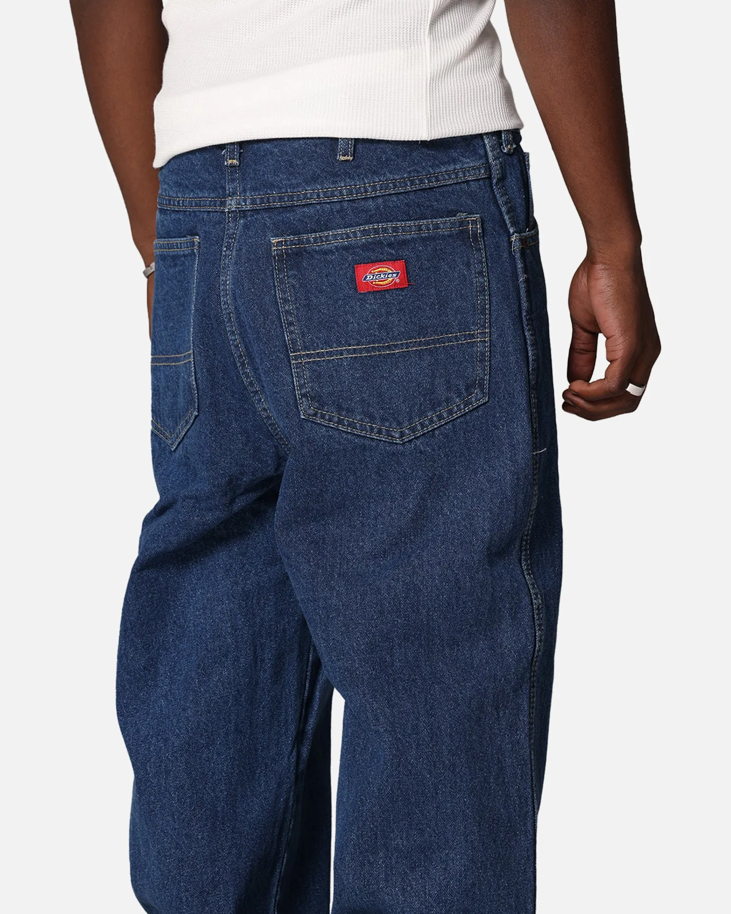 Refined Detail Dickies Relaxed Straight Denim Jeans Stone Washed Indigo