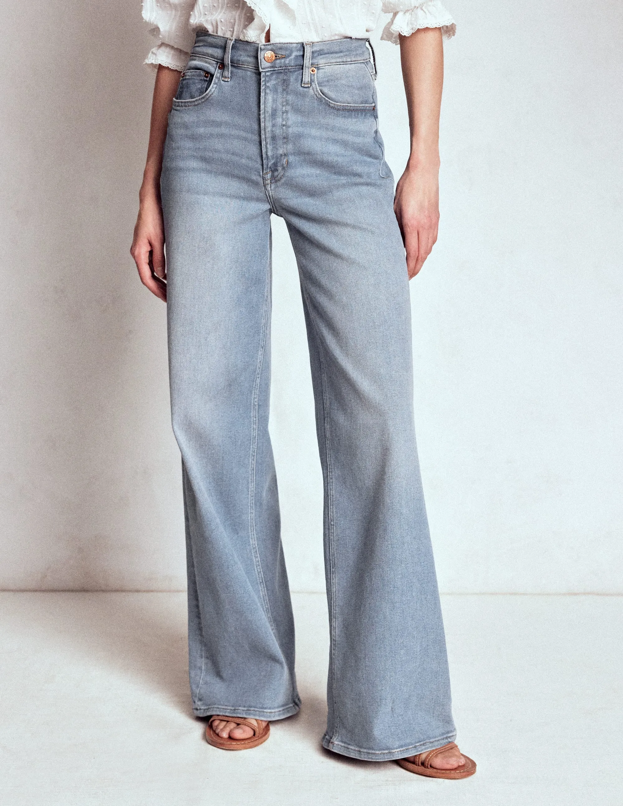 High Rise Wide Leg Jeans-Light Vintage Outfit Mood