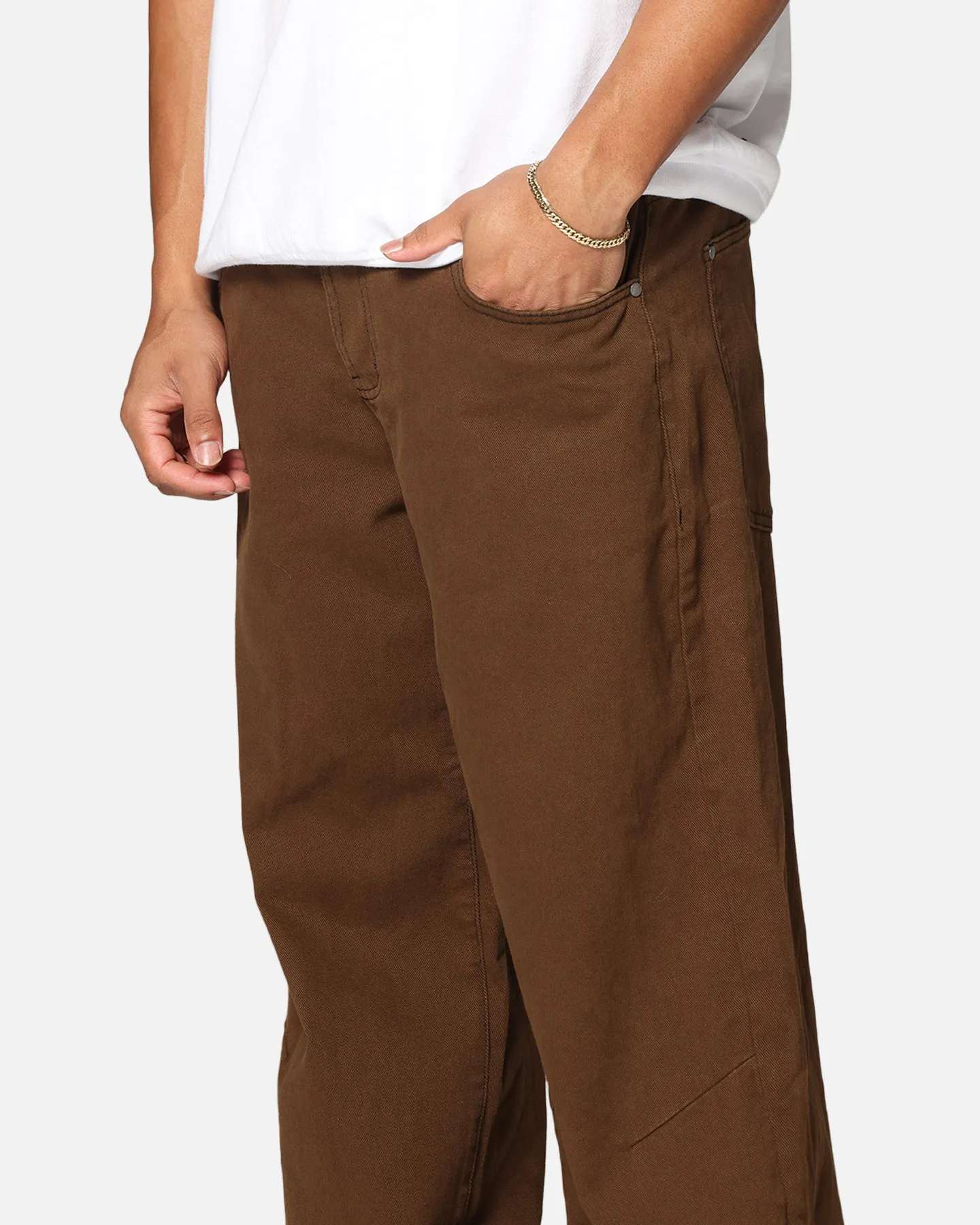Saint Morta Amplus Jeans Vintage Brown Affordable Autumn Days Breathable Cropped length