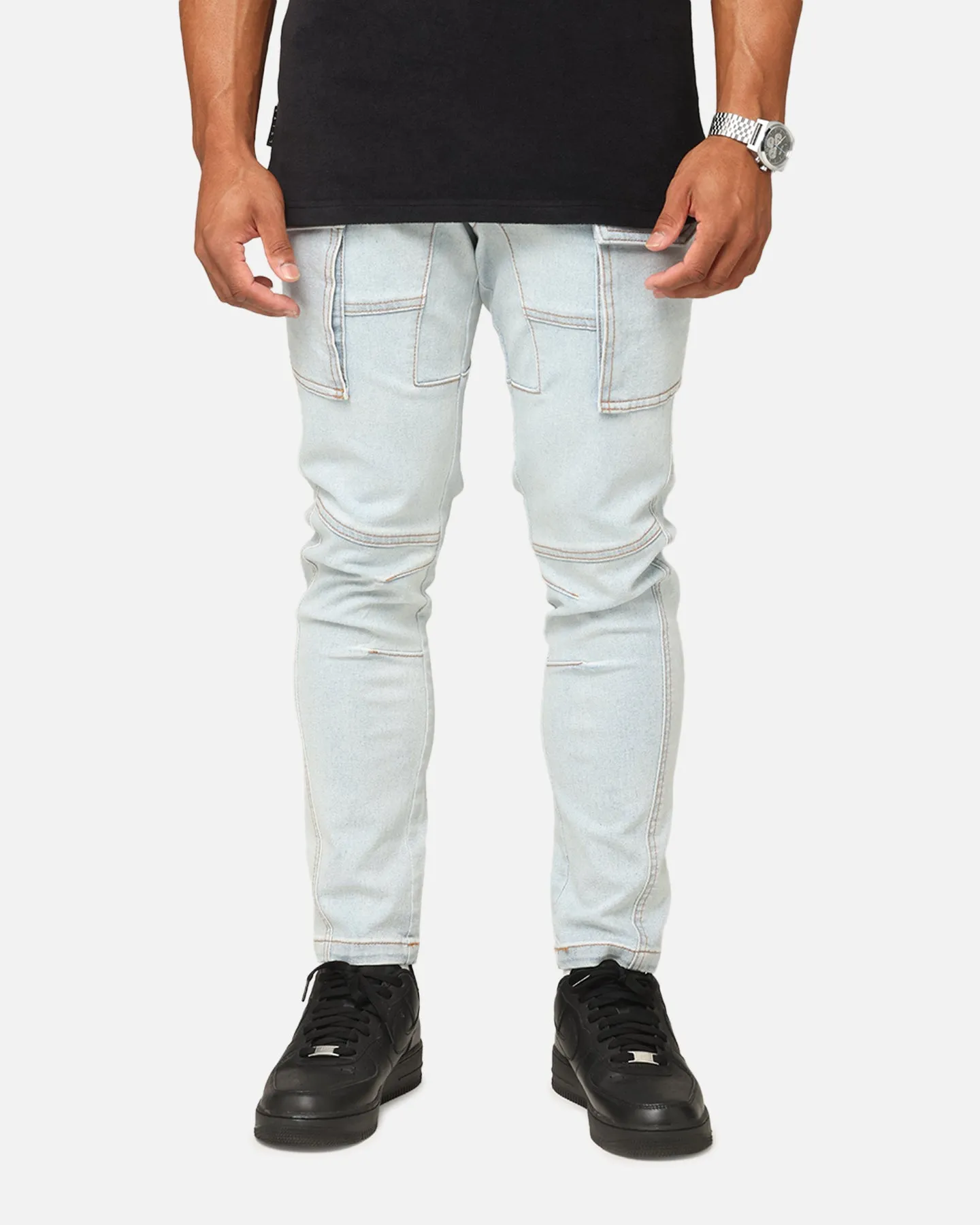 Saint Morta Skinny Cargo Jeans Vintage Blue Layer Essential