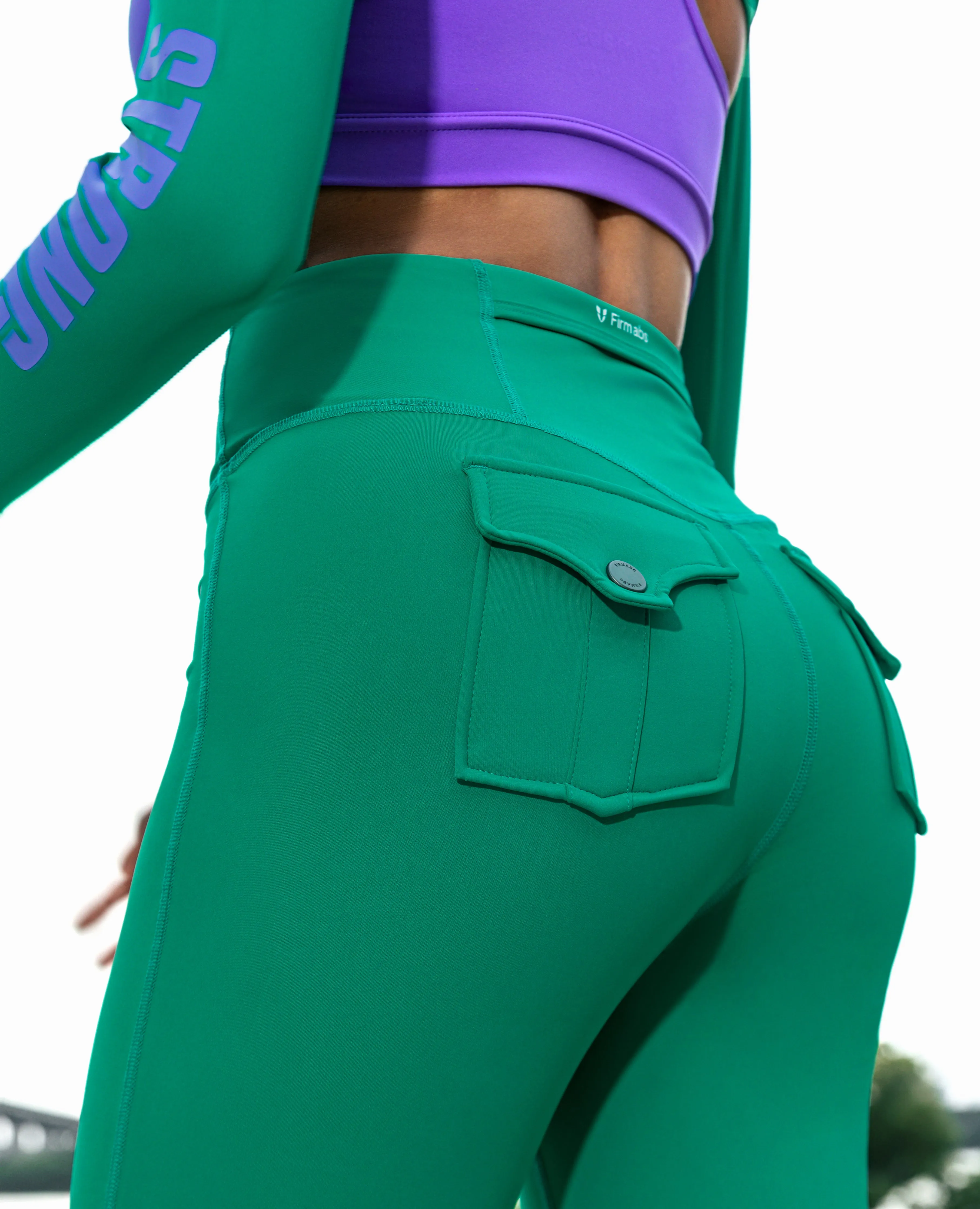 Powerful Belted Cargo leggings - Green Everyday Movement Tall Fit Weekend Trip