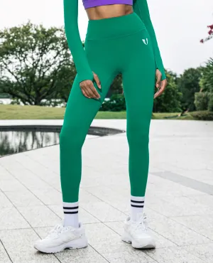 Powerful Belted Cargo leggings - Green Soft Texture