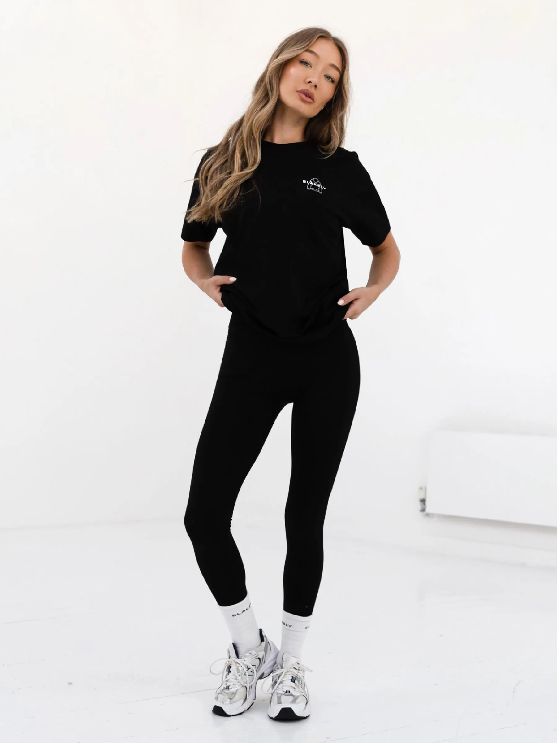 Geometric Print Isabel Icon Oversized T-Shirt - Black