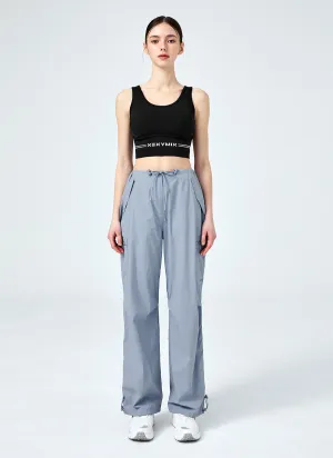 Comfort Utility Cargo Wide Pants Sun Protection Fabric Strong Denim
