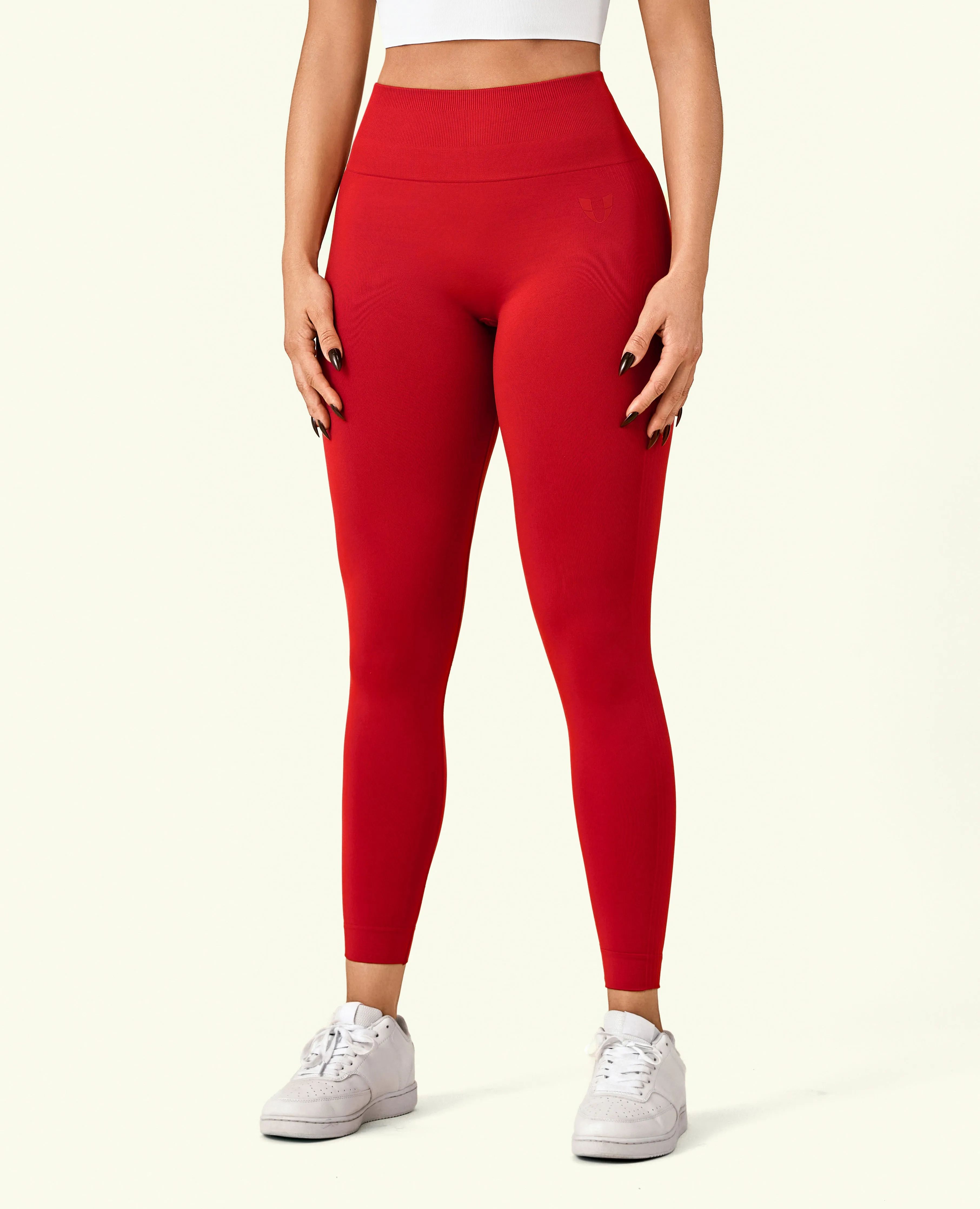 Ribbed Butt Lift Leggings - Red Cranberry Slim Fit Home Lounge