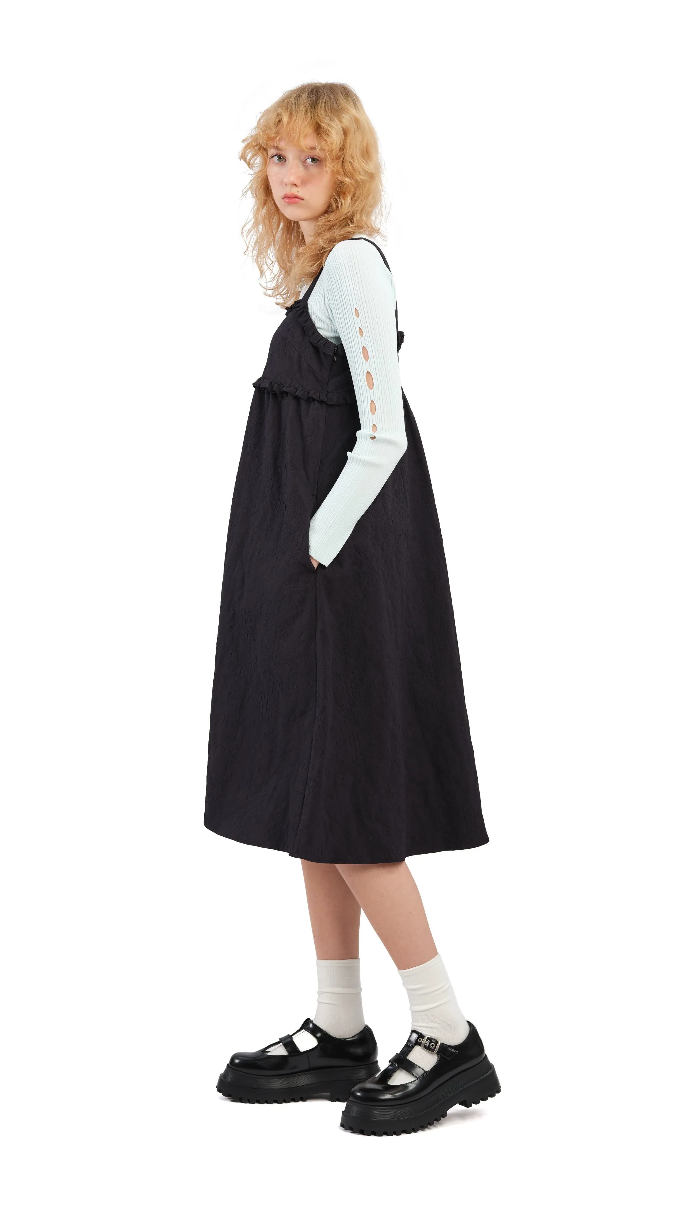 NonSlipGrip Textural Tiered Dress