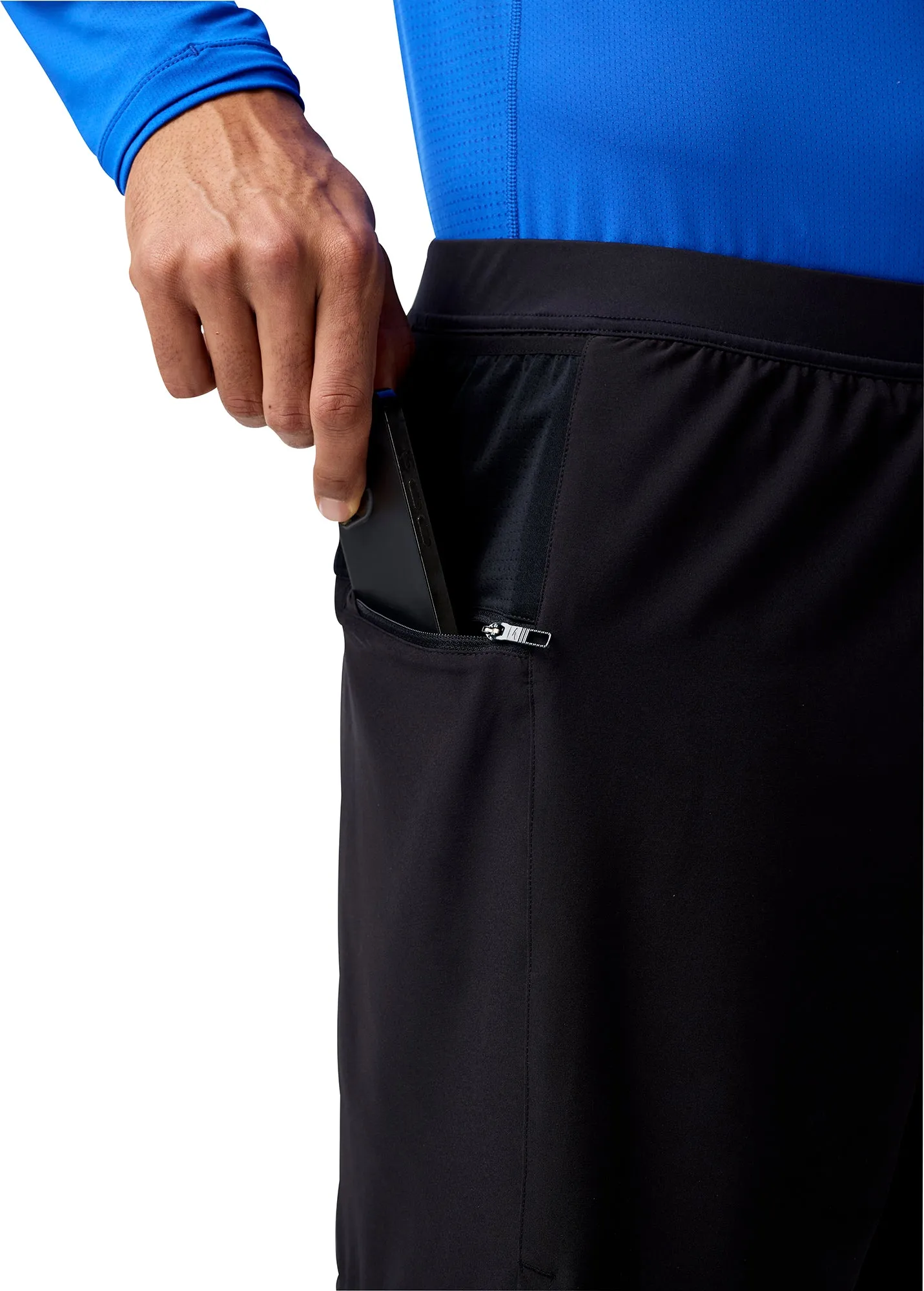Flexible Fabric Smart Casual Brooks 7 Inch Journey 2 In 1 Mens Running Shorts - Black