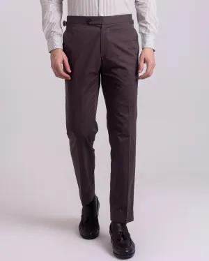 Sporty Comfort Fit Choco Brown Plain Dress Pant