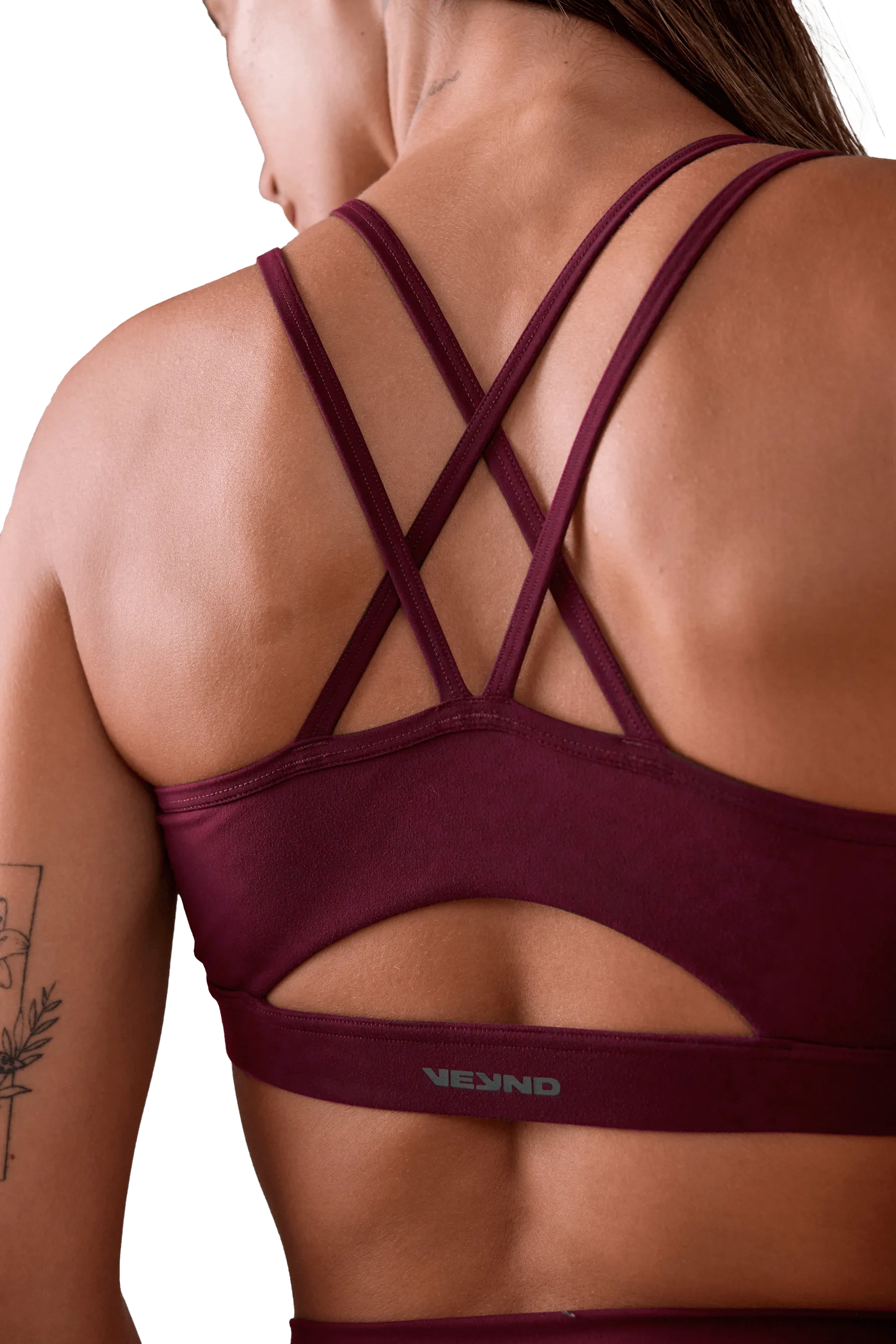 SPORTS BRA STRAPPY - Burgundy Full body workouts slim fit