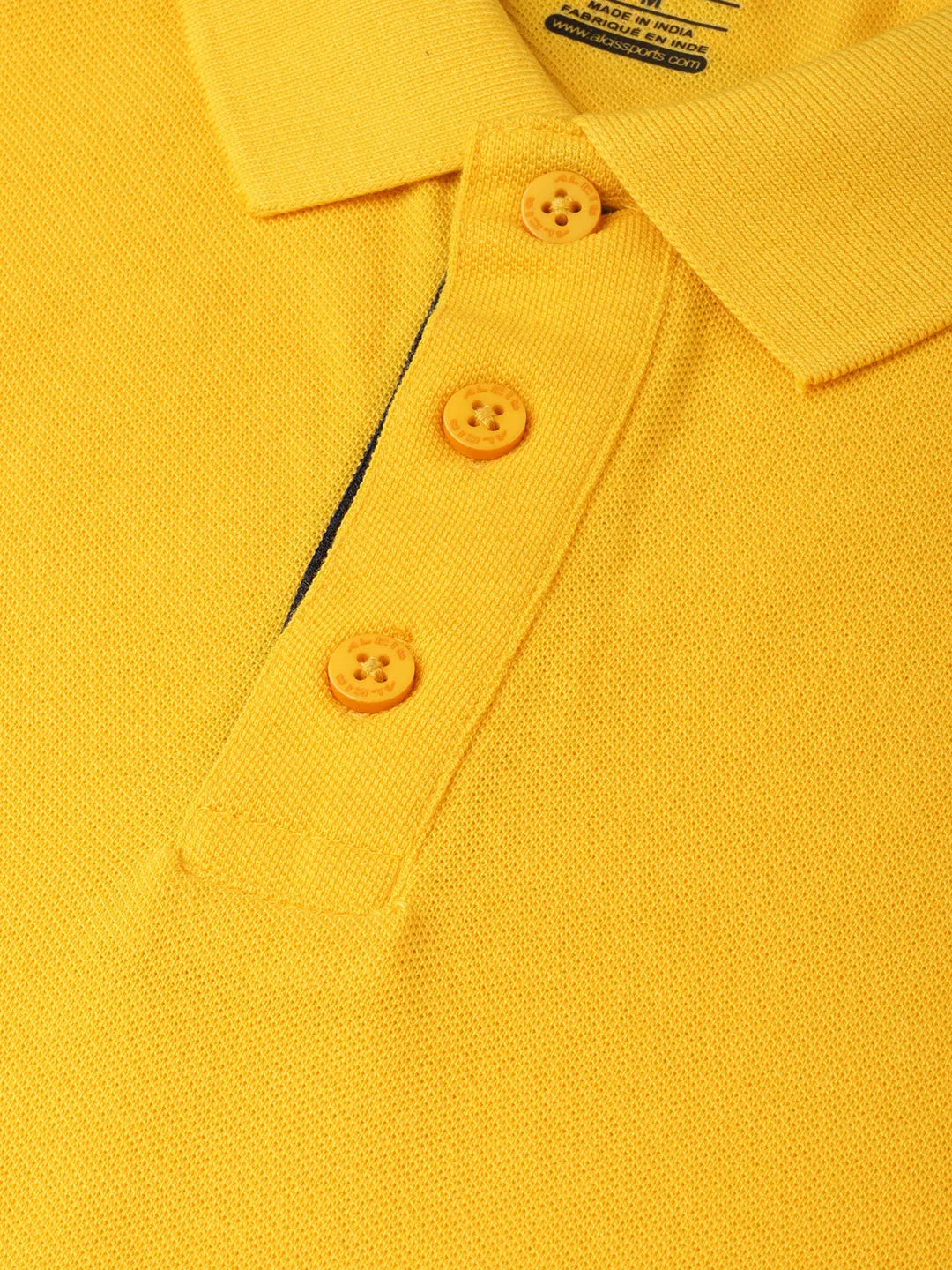 Sweat Absorbing Alcis Men Solid Yellow Tshirts