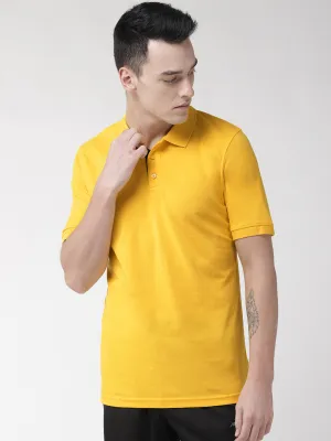 Alcis Men Solid Yellow Tshirts Summer Golf