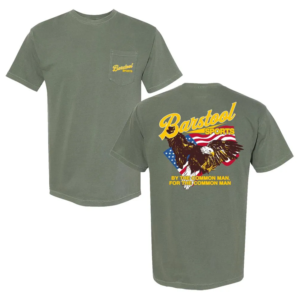 Micro Perforated Fabric certified Barstool Sports Eagle Flag Pocket Tee