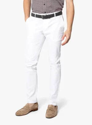 Comfort Cushioning QuickDryTech Brera Cotton White Chino Pants