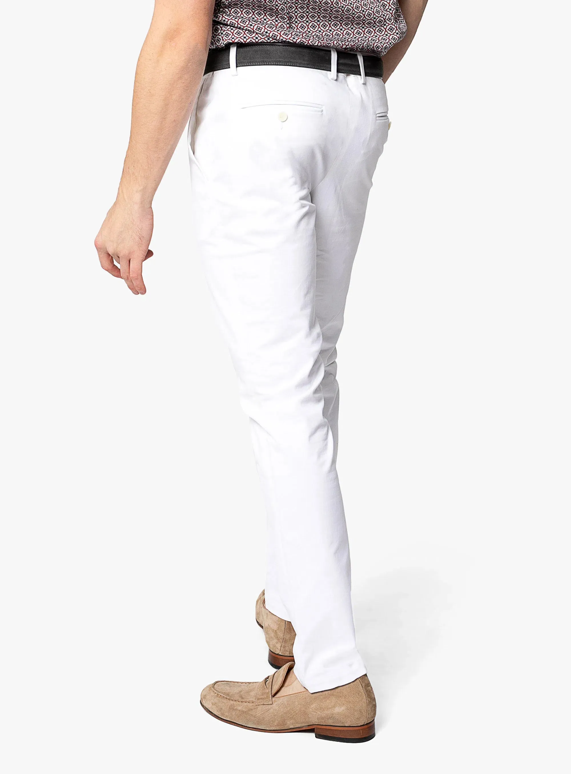 Brera Cotton White Chino Pants SlimFit Outdoor Use