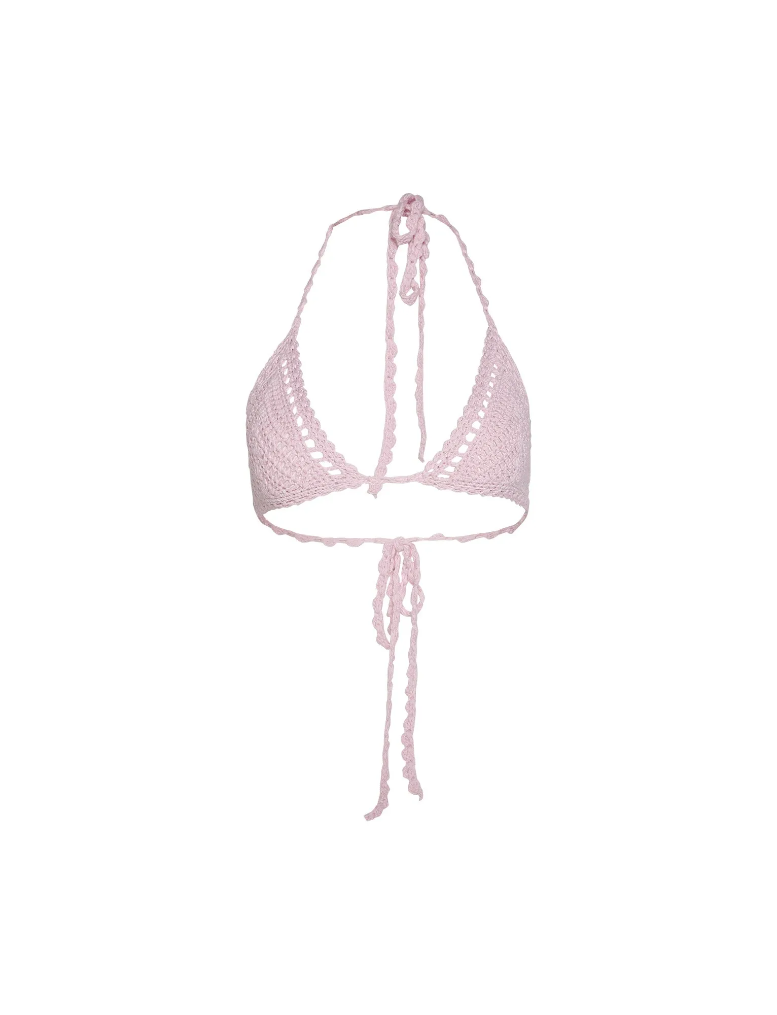 CORA BIKINI TOP - PINK : BABY PINK Metallic Finish Seaside Vacation