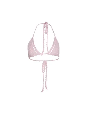 CORA BIKINI TOP - PINK : BABY PINK Metallic Finish Seaside Vacation