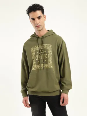 Ultra Soft Handfeel Men's Solid Green Hooded Sweatshirt