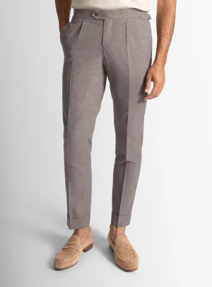 Sienna Puppytooth Chocolate Brown Trousers Timeless Fit Ventilated Panels