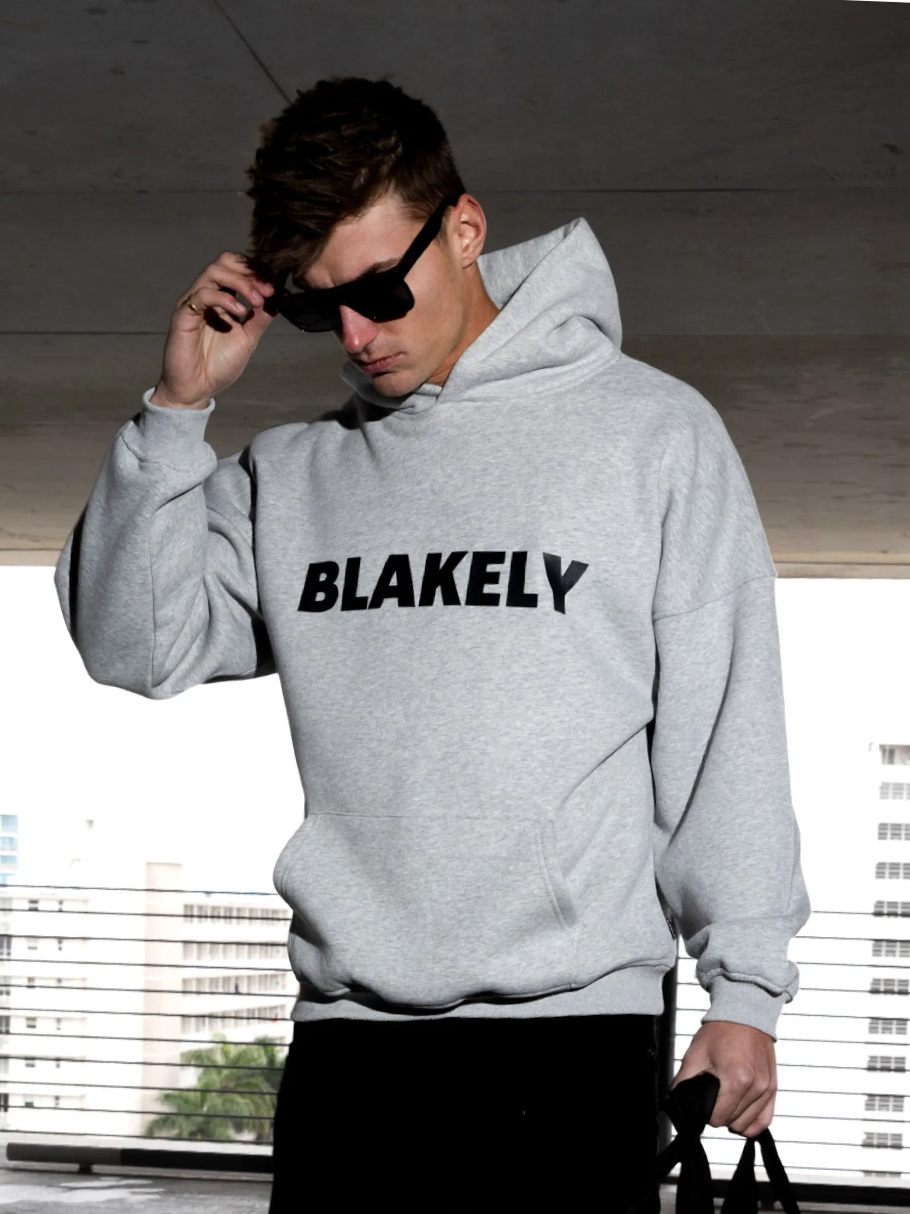 Studio Relaxed Hoodie - Marl Grey Customizable Option