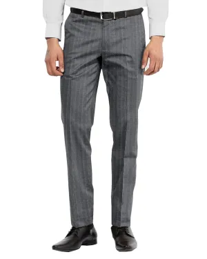 Machine washable VBC Granite Grey Striped Wool Pants
