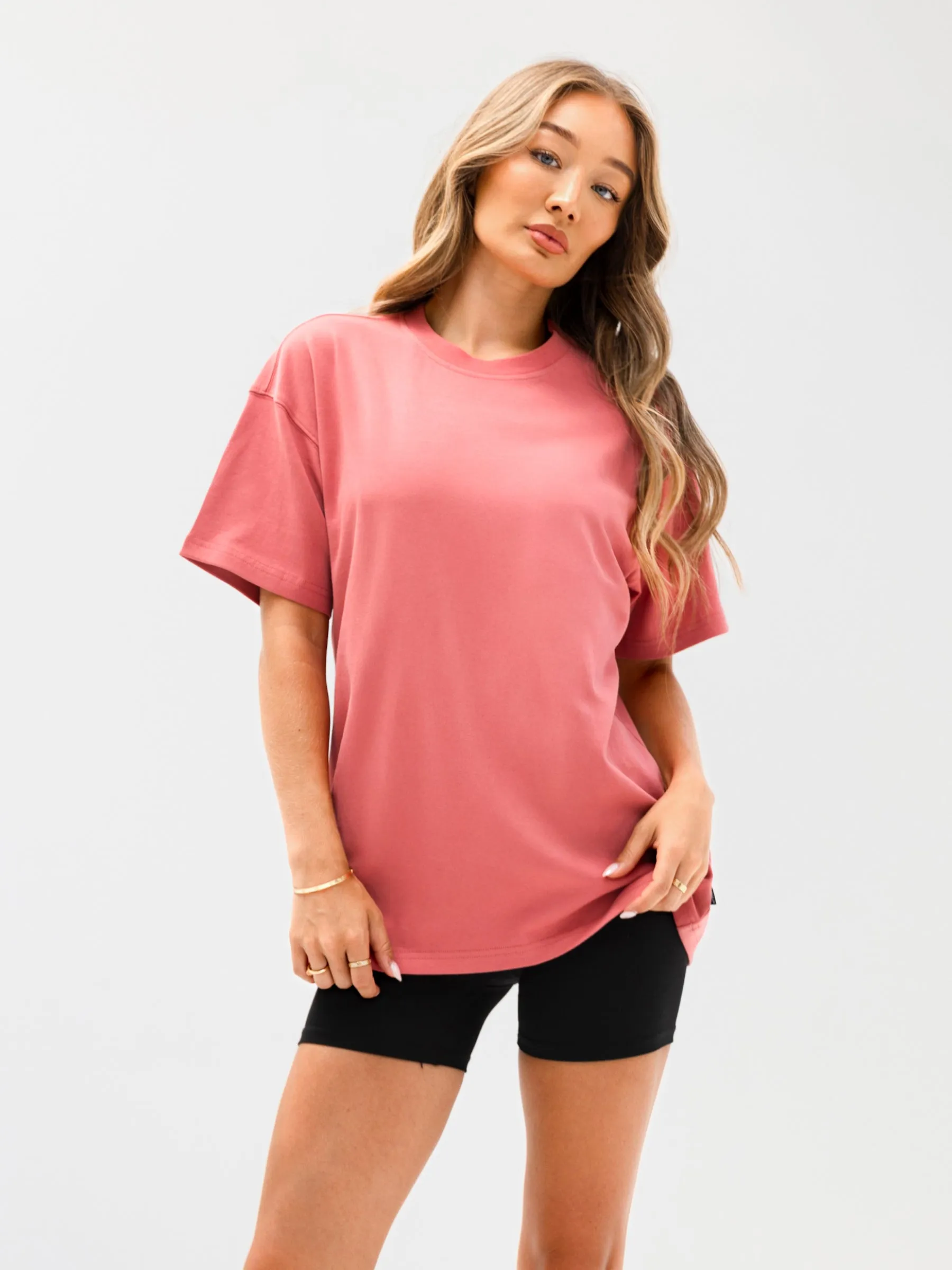 Perfect Wear Comfy Look Isabel Oversized T-Shirt - Sunrise Coral
