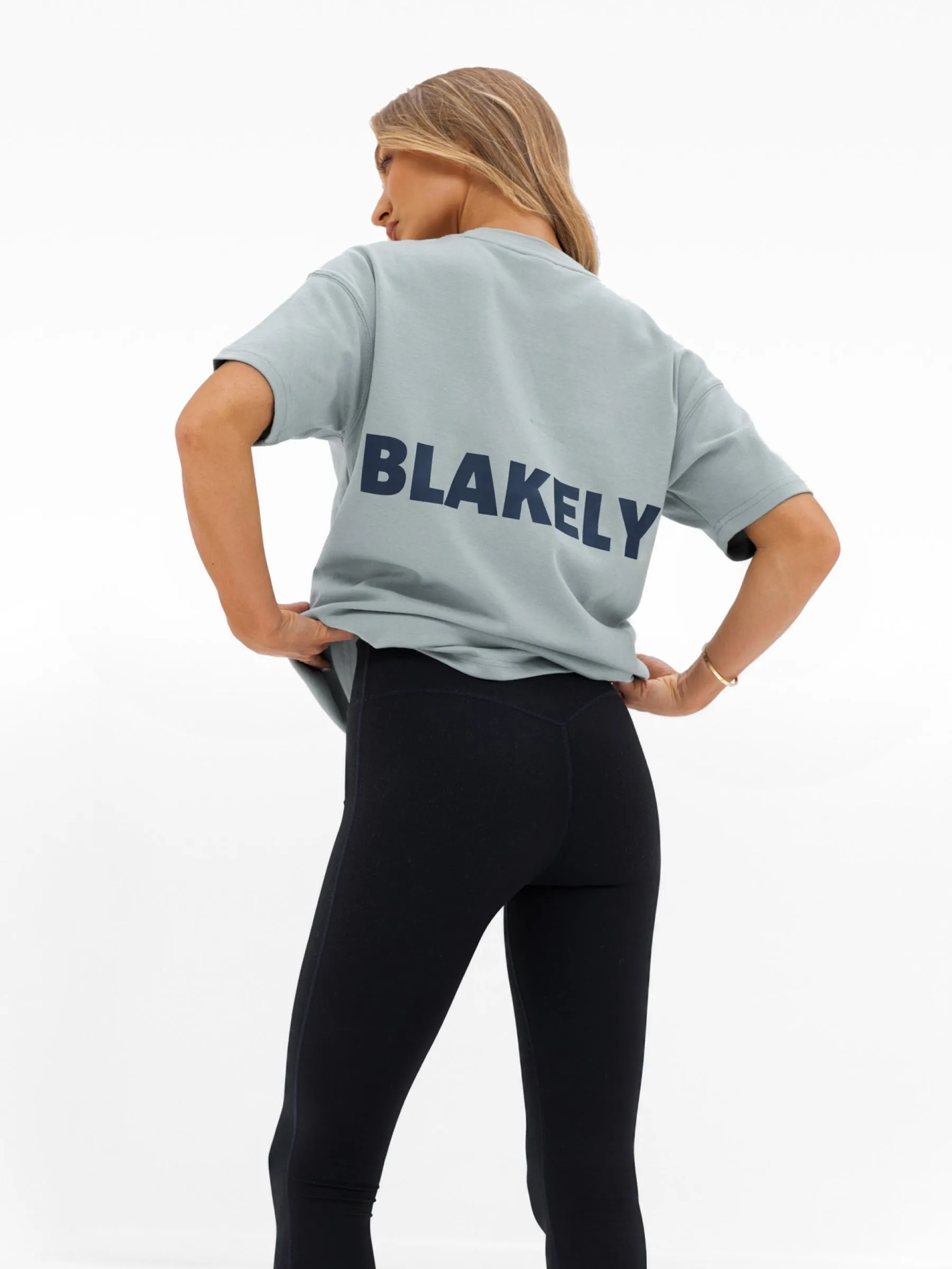 Amelie Oversized T-Shirt - Mineral Blue Layering Fashion FadeResistant