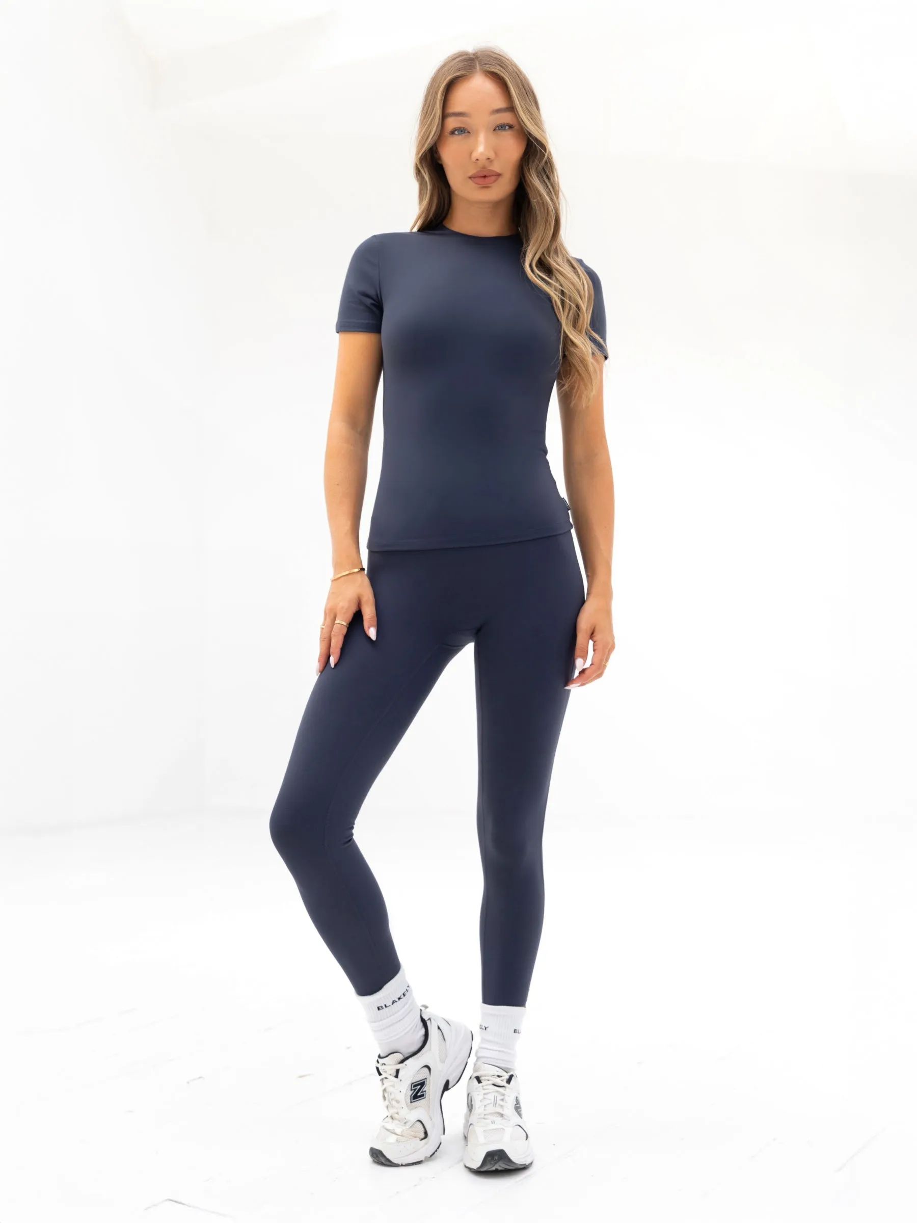 Lightweight Material Subtle Details Lucia Baby Tee - Midnight Blue
