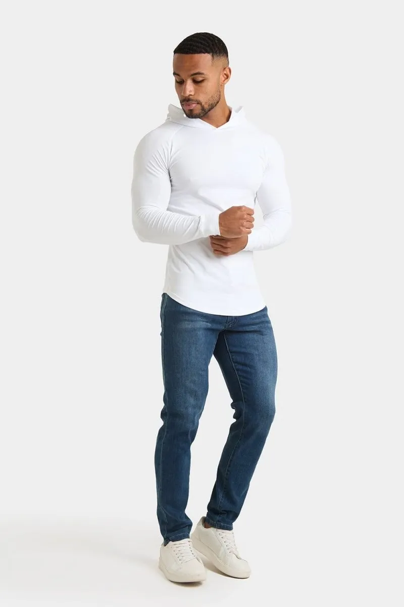 No Fade Technology Everyday Style Hooded Top in White