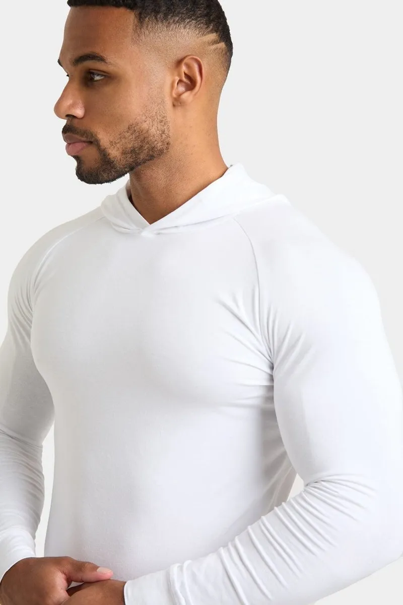 Urban Trend Look Stylish Details Hooded Top in White