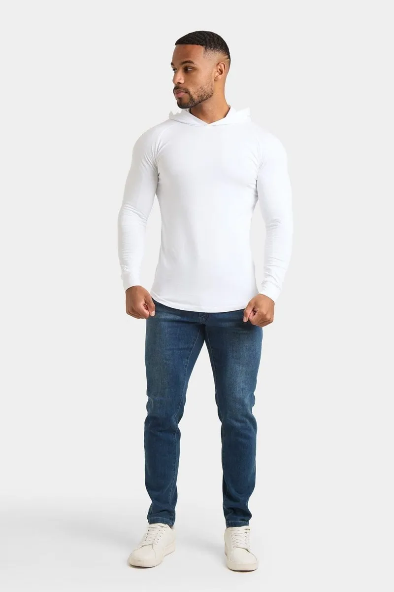 Casual Layer Wear Zero Waste Production Hooded Top in White