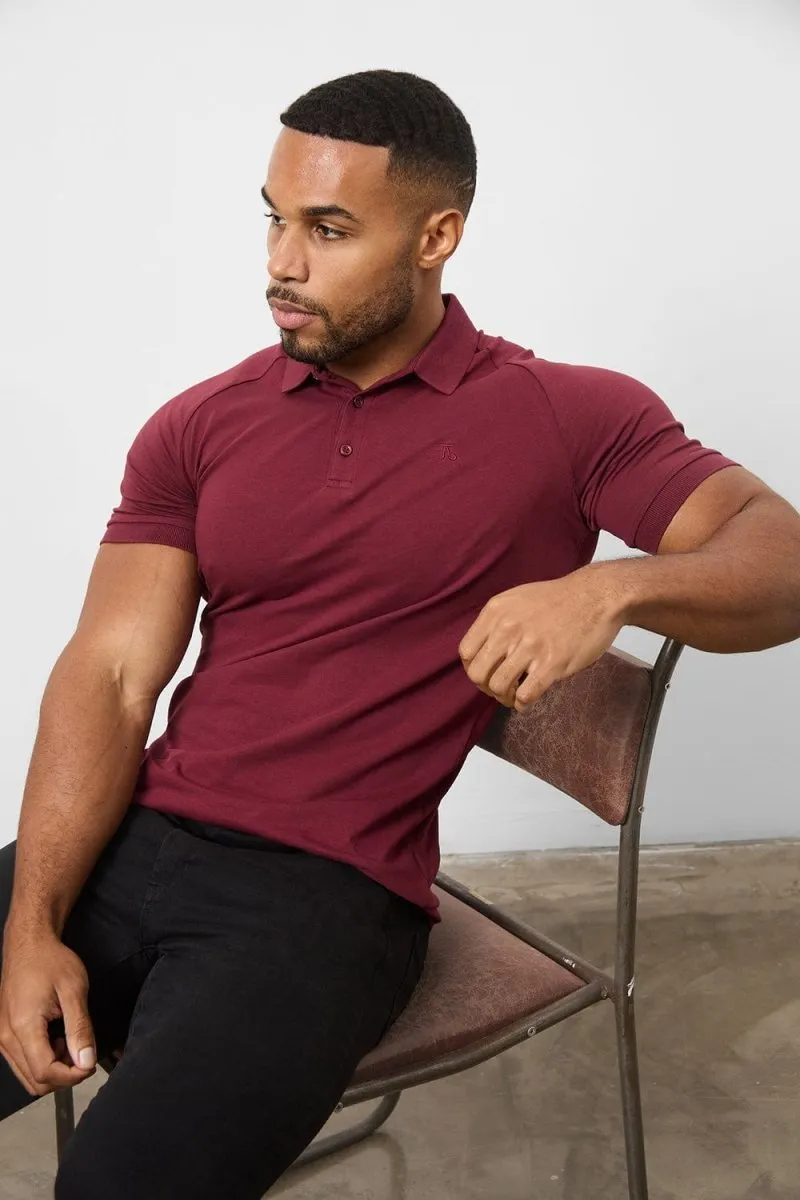 Preppy Vibe Stretchable Fabric Athletic Fit Polo Shirt In Burgundy