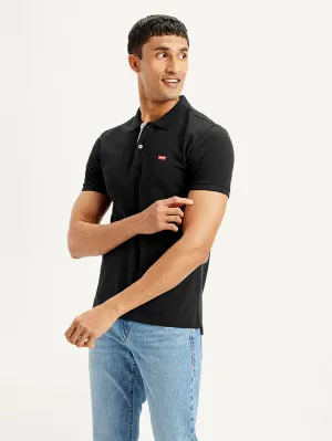 Soft Collar Construction Anti Odor Technology Men's Solid Slim Fit Polo T-shirt