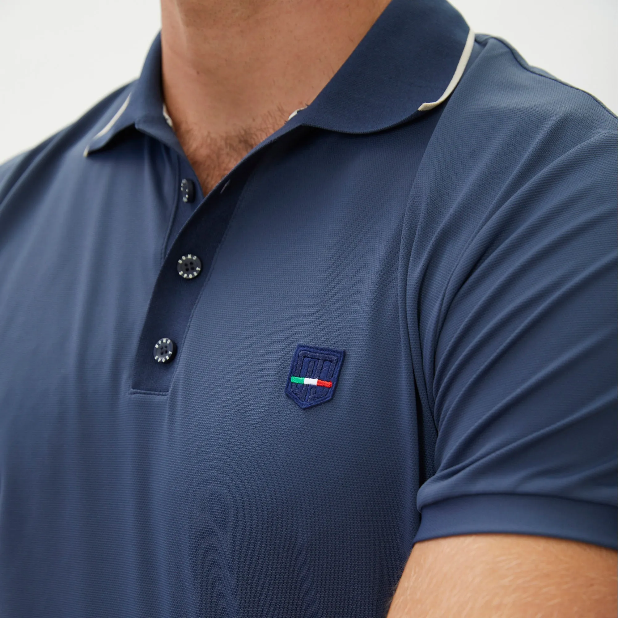 Retro III Polo - Oceano di Mezzanotte / Tan Clubhouse Ready
