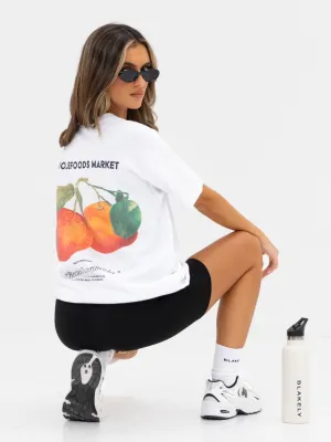 Orla Orange Oversized T-Shirt - White Timeless Design