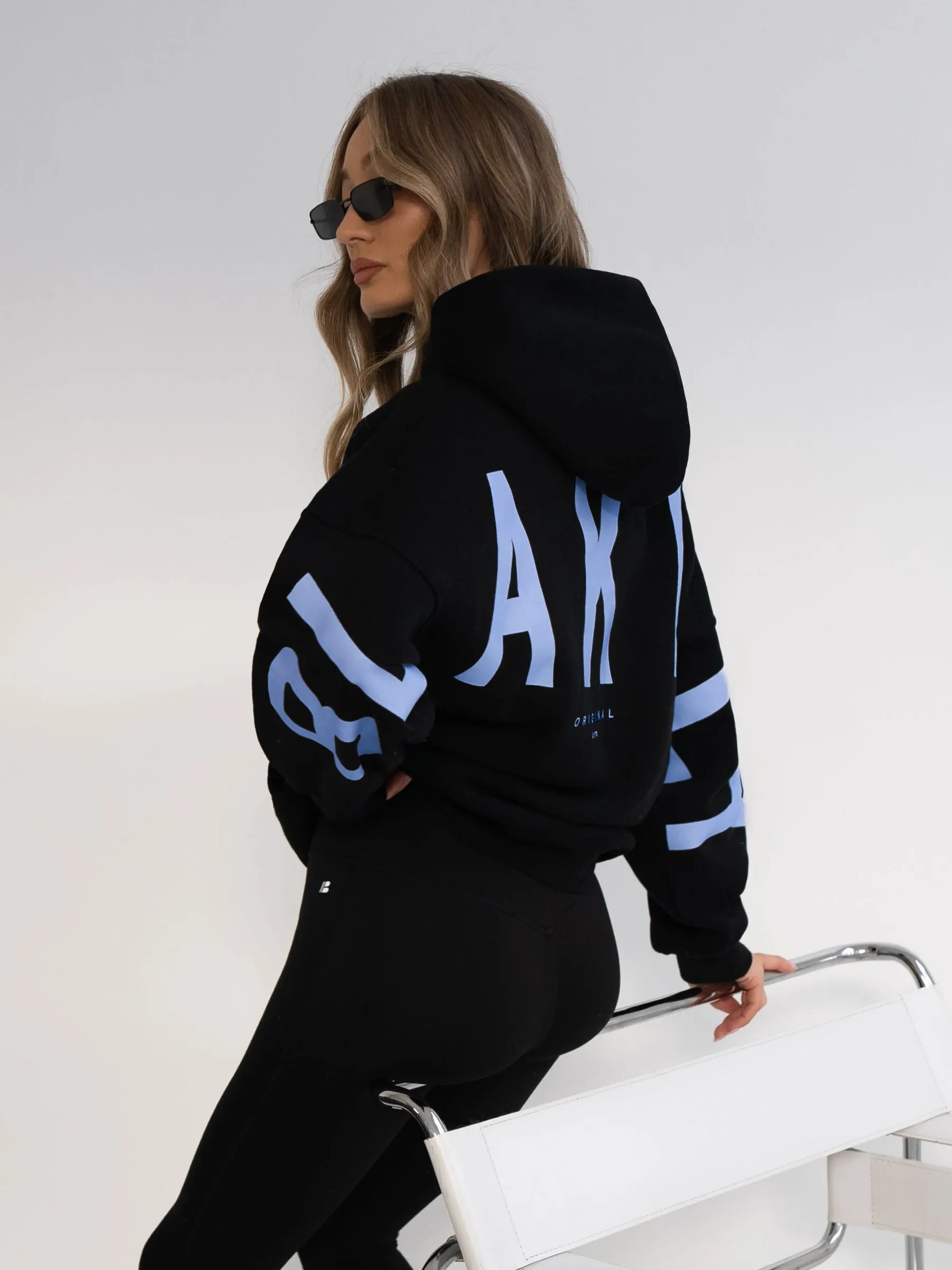 Members Isabel Oversized Hoodie - Black & Blue Dingo like