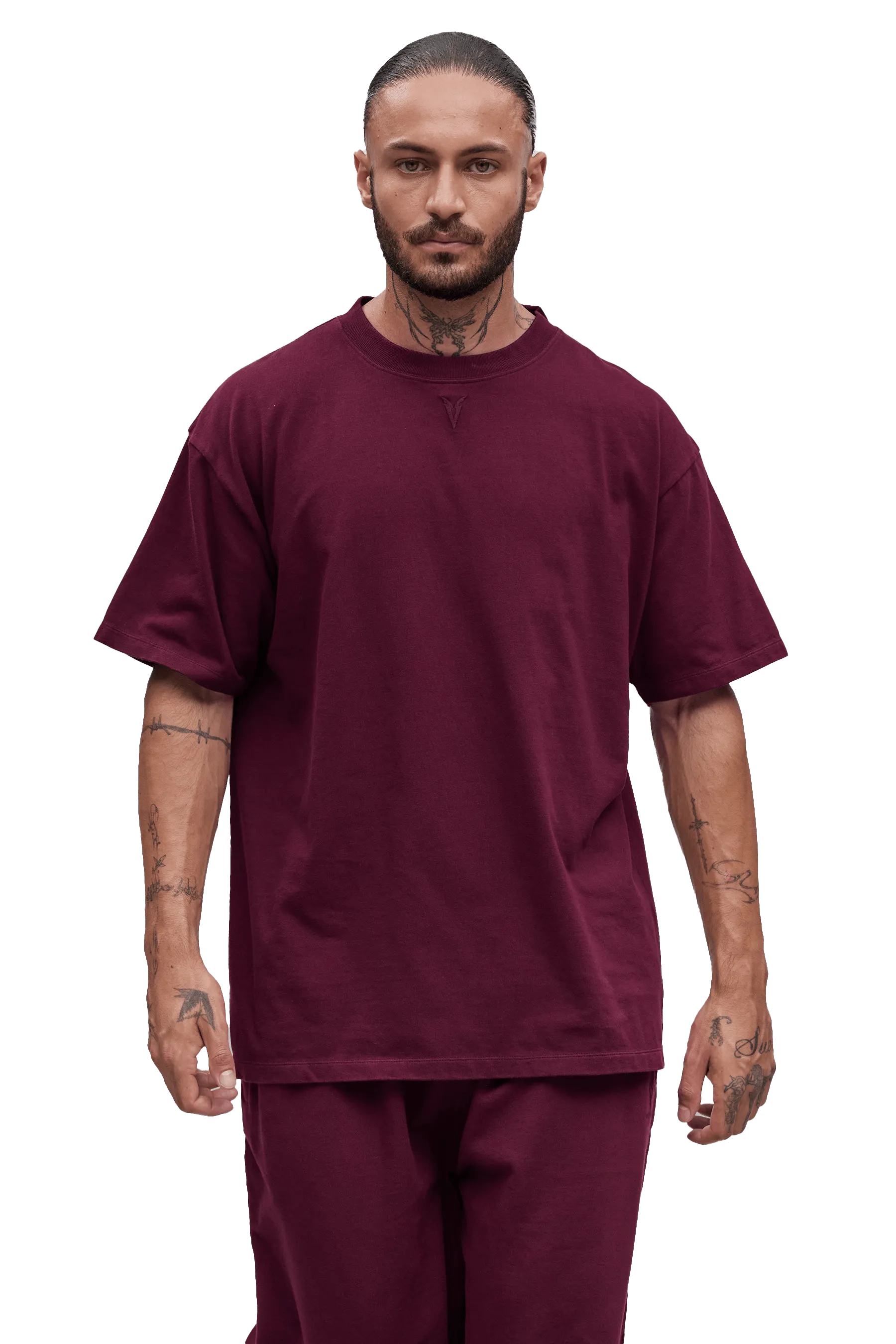 T-SHIRT - Burgundy Supportive Cups Bold Prints Travel Essentials